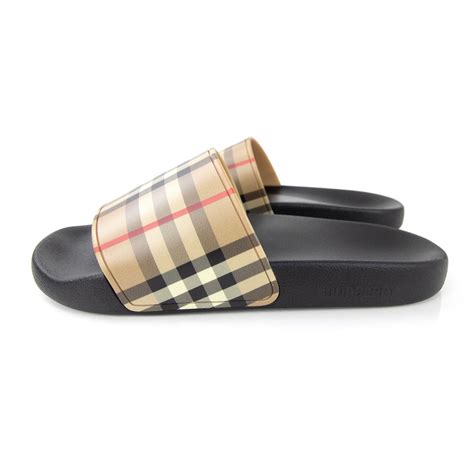 burberry men slides|Burberry beige check slides.